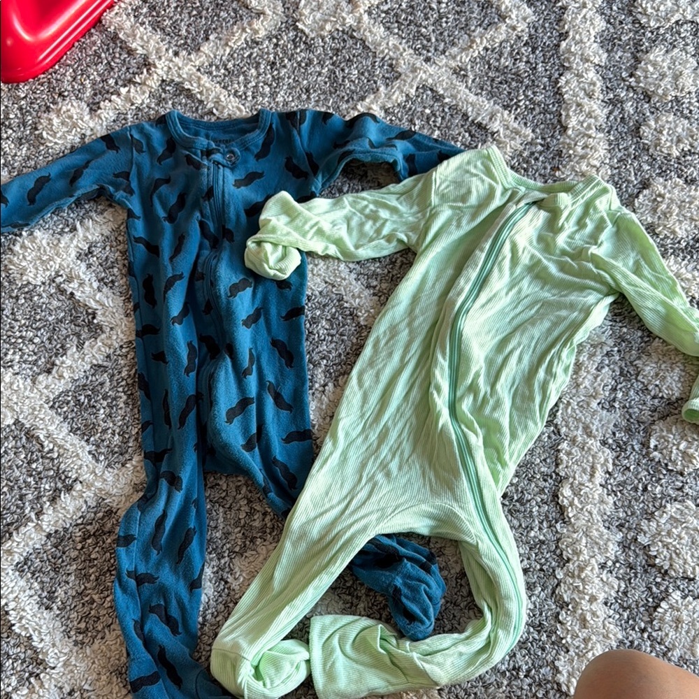 Kids One Piece Pajamas Set - Blue and Green